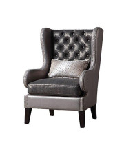 ACME Furniture Fenton Accent Chair with Pillow Silver Gray