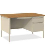 Lorell 66908 Right Single Ped Desk, Steel, 48-Inch x30-Inch x29-1/2-Inch, Putty Oak