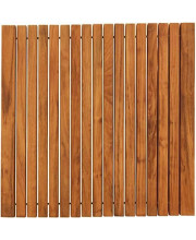 Bare Decor Lykos String Spa Shower Mat in Solid Teak Wood Oiled Finish, Large