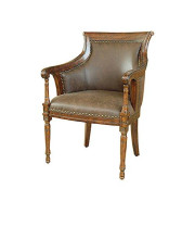 Crestview Collection Birch Kensington Leather Chair