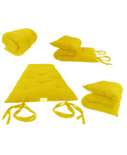 Queen Size Yellow Traditional Japanese Floor Futon Mattresses, Foldable Cushion Mats, Yoga, Meditaion 60" Wide X 80" Long