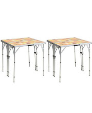 (2) COLEMAN Pack-Away 4-in-1 Portable Mosaic Camping Tailgating Picnic Tables