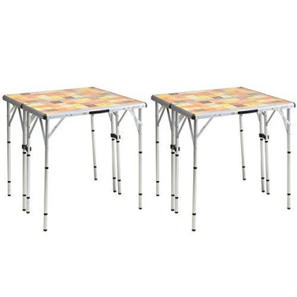 (2) COLEMAN Pack-Away 4-in-1 Portable Mosaic Camping Tailgating Picnic Tables