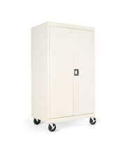 Alera CM6624PY Mobile Storage Cabinet, w/Adjustable Shelves 36w x 24d x 66h, Putty