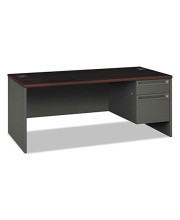 HON 38293RNS 38000 Series Right Pedestal Desk, 72w x 36d x 29-1/2h, Mahogany/Charcoal