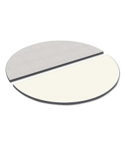 Alera TTHR48WG Reversible Laminate Table Top, Half Round, 48w X 24d, White/Gray