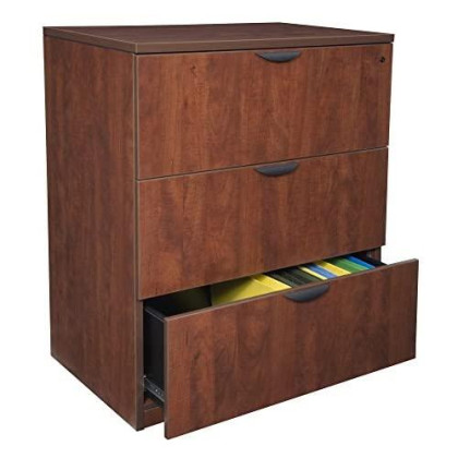 Regency Legacy Stand Back Set with Lateral File and Storage Cabinet, 36" x 46", Cherry