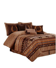 Chezmoi Collection Sedona 7-Piece Southwestern Wild Horses Microsuede Bedding Comforter Set (Queen)