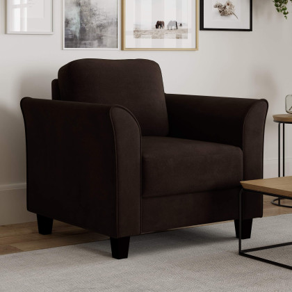 LIFESTYLE SOLUTIONS Watford Armchair, 33.9" W x 31.5" D x 33.9" H, Coffee