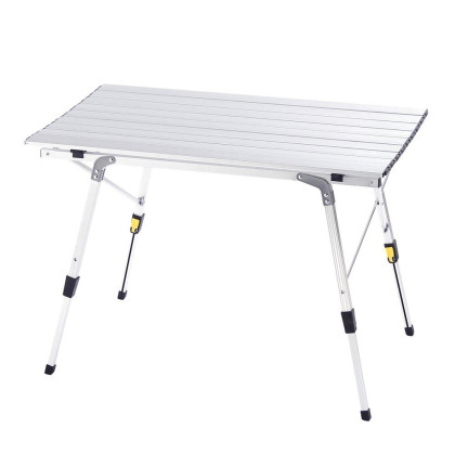 CampLand Aluminum Table Height Adjustable Folding Table Camping Outdoor Lightweight for Camping, Beach, Backyards, BBQ, Party