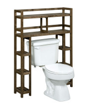 New Ridge Home Goods New Ridge Furniture NewRidge Home Solid Wood Dunnsville 2-Tier Space Saver with Side Storage for Your Bathroom