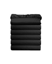 (6-Pack) Luxury Fitted Sheets Premium Hotel Quality Elegant comfort Wrinkle-Free 1500 Thread count Egyptian Quality 6-Pack Fitted Sheet with Storage Pockets on Sides, King Size, Black