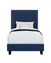 Picket House Furnishings Emery Upholstered Twin Panel Bed in Blue