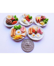 Thai 5 Mix Breakfast Egg & Steak Dollhouse Miniature Food,Tiny Food, Doll Collectibles,Doll Food