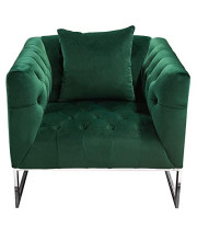 Diamond Sofa Tufted Chair in Emerald Green