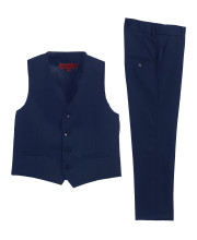 2 Piece Kids Boys Dark Royal Blue Vest and Pants Formal Set, 2T