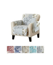 Patchwork Scalloped Printed Furniture Protector Stain Resistant chair cover (chair, grey)