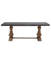 Modus Furniture Thurston Concrete and Solid Wood Rectangular Dining Table, Concrete/Acacia