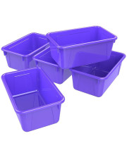 Storex Classroom Portable Cubby Bin, 5-Pack Purple