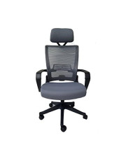 5 Minutes Completely Easy Installation Ergonomic Office Foldable Folding Swivel Home Mesh Back Task Chair (Grey W/Head Rest)