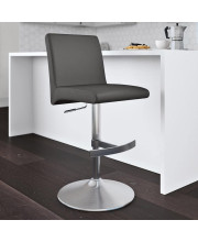 Zuri Furniture Modern coveteur Adjustable Height Swivel Bar Stool in Slate grey
