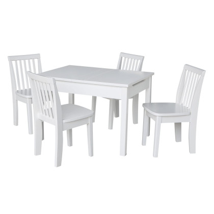 International Concepts Table With 4 Mission Juvenile Chairs, White