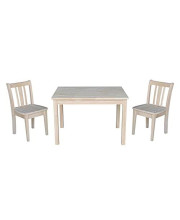 International Concepts Table With 2 San Remo Juvenile Chairs, Unfinished