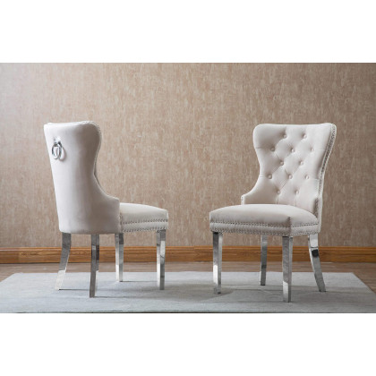 Best Quality Furniture Side chair (Set of 2) cream