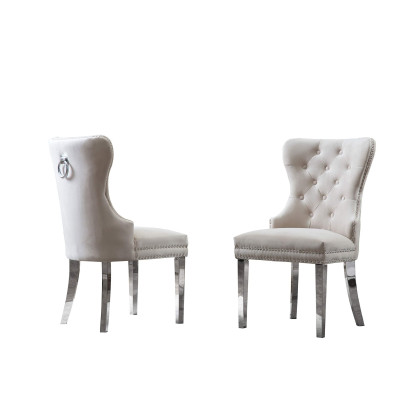 Best Quality Furniture Side chair (Set of 2) cream