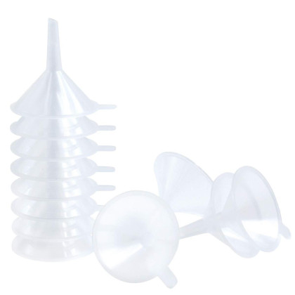 Small Funnel, 2.16inch Clear Plastic Mini Funnels for Science Lab Bottle Filling Liquid, Essential Oils, Perfume(12 Pack)