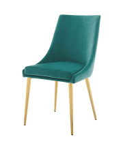 America Luxury - chairs contemporary Modern Dining Kitchen Room Side Dining chair, Velvet Fabric Metal Steel, Aqua Blue