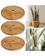 ZeeDix 3 Pcs coconut Fibers Mulch Ring Tree Protector Mat,118 Inch 100 Natural coco coir Tree Protection,Tree Ring Mats Tree Disc Plant cover for Indoor or Outdoor
