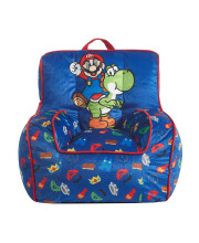 Idea Nuova Nintendo Super Mario Kids Mink Plush Bean Bag Chair with Piping & Top Carry Handle