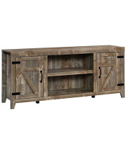 Sauder Misc Entertainment Rustic Cedar Farmhouse TV Stand with Storage, for TVs up to 70", Rustic Cedar Finish