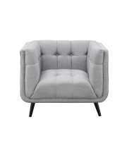 AC Pacific Sara Button Tufted Upholstered Living Room Chair, Gray