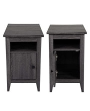 Nightstands Set of 2, End Tables Set of 2, Grey Nightstand for Bedroom, Bedside Table, Farmhouse End Table for Living Room (Grey)