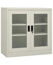 vidaXL Office Cabinet Light Gray 35.4"x15.7"x35.4" Steel