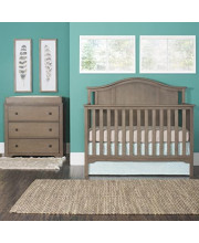 Forever Eclectic Cottage Arch Top 3-Piece Nursery Set with 4-in-1 Convertible Crib, 3-Drawer Dresser, and Changing Table Topper by Child Craft (Dusty Heather)