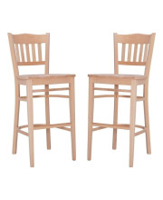 Linon Adella Wood commercial grade Set of Two Barstools in Unfinished