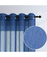 Blue curtains 84 Inch Length for Living Room 2 Panels Set grommet Linen Textured casual Woven Sheer cobalt Royal Blue curtains for Bedroom Dining Teen Boys Modern Farmhouse Decor 84 Long Bright Blue