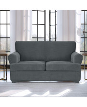3 Pieces Stretch T cushion Loveseat Slipcovers with 2 Individually T cushion Shape Seat covers,Furniture Protector Sofa covers with Elastic Bottom (Love seat, Light gray)