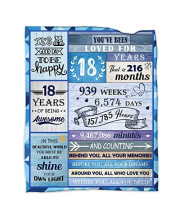 18th Birthday gifts for girls Boys, 18 Years Old gifts Blanket for HerHim, 50*60 Blanket for Daughter Son Friends Bestie Sister Brother 18th Birthday Decorations gift