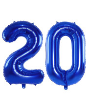 40 Inch Navy Blue Number 20 Balloons Jumbo Huge Royal Blue Number Digital Balloon 20th Large giant Mylar Foil Helium Dark Blue Big Number Balloon for Birthday Party Anniversary Supplies Decorations