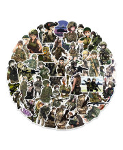 50Pcs Female Soldier Stickers, Waterproof Vinyl Decals for Water Bottles Laptop car Luggage cup computer Mobile Phone Skateboard for Women girls Teens