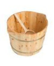 ALFI brand AB6604 Round Wooden Cedar Foot Soaking Tub