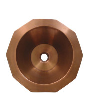 Copperhaus Decagon Shaped Above Mount Copper Bathroom Basin with Smooth Texture and 1 1/2 center drain