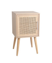 1 Door Wooden Accent Chest with Mesh Pattern Front, Light Brown