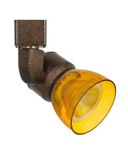 10W Integrated LED Track Fixture with Polycarbonate Head, Bronze and Yellow