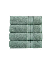 Bergamo 4 Piece Spun loft Fabric Towels with Striped Pattern The Urban Port, Green