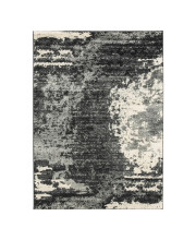120 x 96 Inches Polypropylene Rug with Abstract Design, Gray and Black